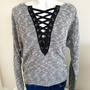 Lace-Up Sweater
